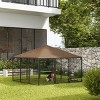 Outdoor Dog Kennel with Roof and Rotating Food Bowl Large Metal Dog Playpen Fence Crate Enclosure for Garden - LAOTIES - 2 of 4