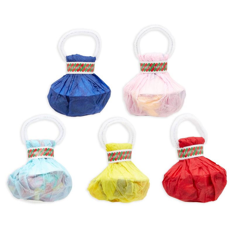 Sparkle and Bash 24 Pack Colorful Throw Streamers, No Mess Confetti Paper Poppers for Party Celebrations, 5 of 9