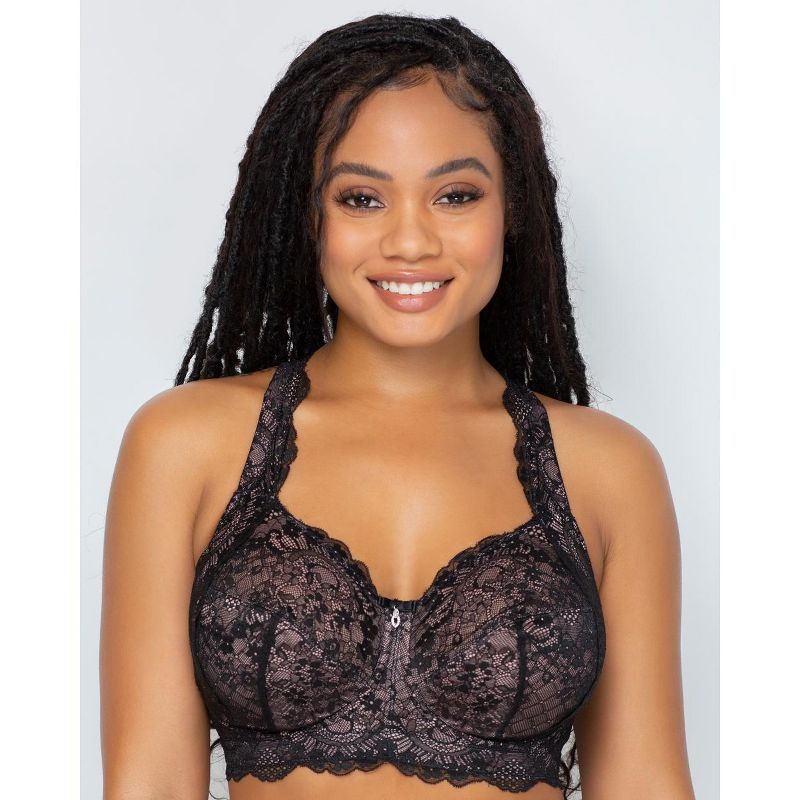 Curvy Couture Women's Luxe Lace Wire Free Bra, 1 of 8