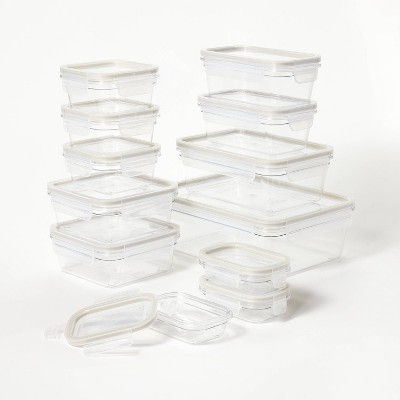24pc (set of 12) Plastic Food Storage Container Set with Lids Clear - Figmint™