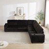 110-Inch Corduroy Corner Sofa: L-Shaped with Storage, USB/Type-C Ports, Cup-Holders - Deep Seat Comfort for Living Room - 4 of 4