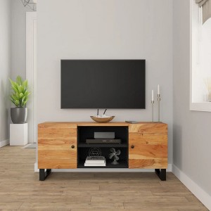 vidaXL TV Stand 41.3 in.x13 in.x18.1 in. Solid Wood Acacia - 1 of 4
