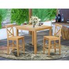 East West Furniture,3 Pc counter height Dining room set-pub Table and 2 bar stools - 4 of 4