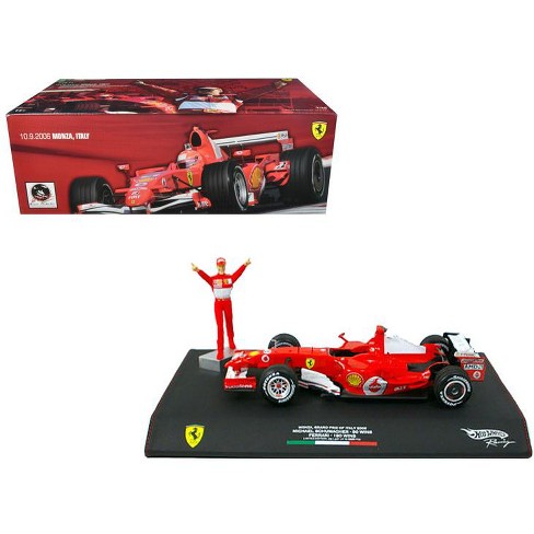 Ferrari #5 Michael Schumacher Winner F1 Monza Italy GP (2006) & Michael  Schumacher Figurine 1/18 Diecast Model Car by Hot Wheels