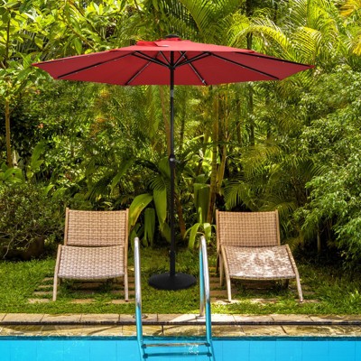 49 lbs Black Resin and Steel Patio Umbrella Base Stand