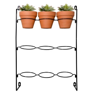 AuldHome Design Mini Flower Pot Hanging Rack; 3x3 Grid 4" Pot Hanger for Plants and Decorative Use, Pots NOT Included - 1 of 4
