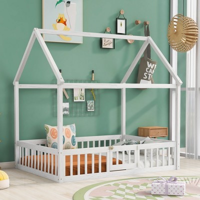 ROOMTEC House Bed with Fence and Door