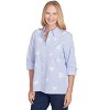 Alfred Dunner Womens Striped Woven Butterfly Button Down Top , Blue , Size M - 3 of 4