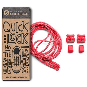 The Original Stretchlace Quick Lock No-Tie Elastic Shoelaces – Red Adjustable Shoe Laces (1 Pair) - 1 of 4