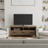Rowan Low TV Stand for TVs up to 60" Smoky Brown - Wyndenhall: Solid Wood Media Console with Storage - 3 of 4