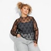 Women's Long Sleeve Mock Turtleneck Lace Shirt - Wild Fable™ - 2 of 3