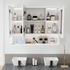 Modern Bathroom Storage Cabinet with Double Doors, Wall-Mounted Aluminium Alloy Organizer with Hooks & Hidden Mask Rack - 4 of 4