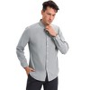 INSPIRE CHIC Men's Long Sleeve Button Down Collar Regular Fit Business Oxford Dress Shirt - 2 of 4