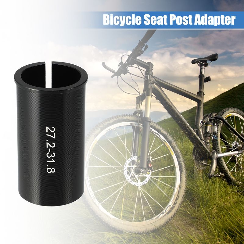 Unique Bargains Aluminium Alloy Bicycle Bike Seat Post Tube Adapter Black 2 Pcs, 2 of 9