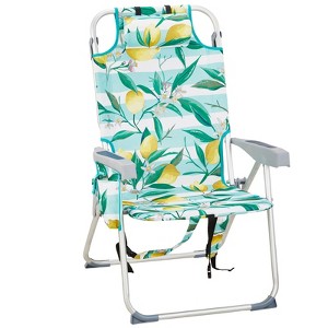 VisioGear Folding Beach Chair with Side Pouches, Portable Beach Chair for Outdoor, Multicolored, 24.8"*27.56"*38.98" - 1 of 4