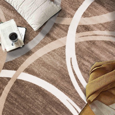Abstract Blue Swirls Easy-Care Synthetic Area Rug 2' x 3'