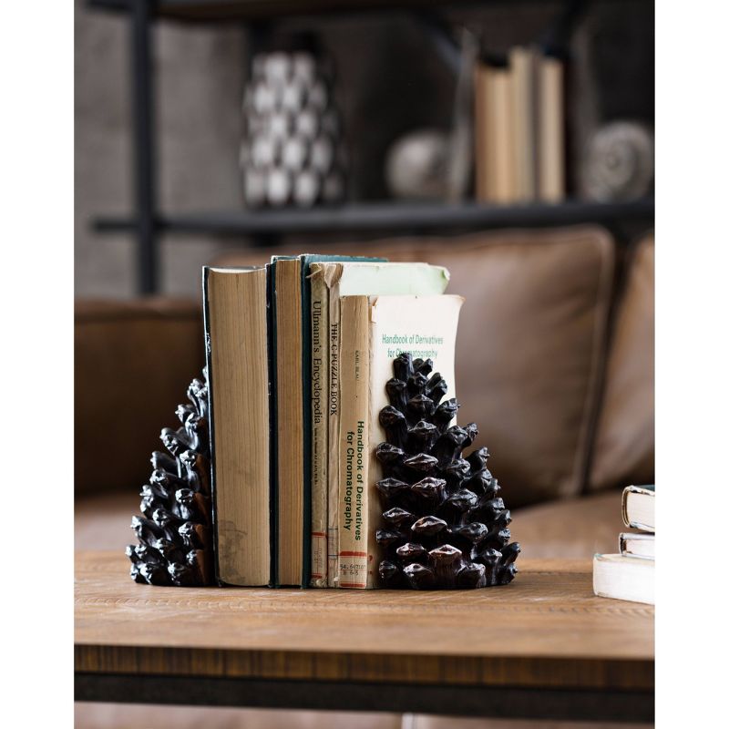 Resin Pinecone Bookends - Storied Home, 3 of 5