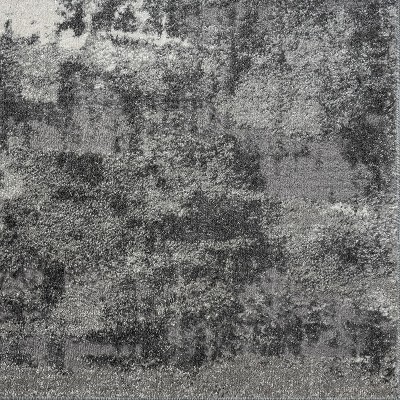 Dark Gray Abstract 6' x 9' Stain-Resistant Area Rug