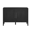 47.2" Farmhouse Sideboard with Ash Veneer, 2 Doors, Iron Handles, Adjustable Feet, Minimalist Wooden Storage Cabinet for Living Room - 3 of 4