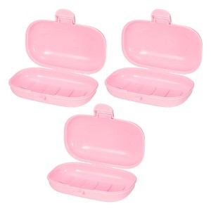 Unique Bargains Portable Travel Soap Box 4.80"x3.07"x1.73" 3 Pcs - 1 of 4