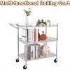 Heavy Duty  Wire Rack Cart On Wheels,Commercial Grade Rolling Utility Cart for Kitchen Pantry Steel Frame with Handle & Shelves - 3 of 4