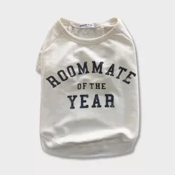 Grayson Pup 'Roommate of the Year' Raglan Dog Pullover - Cream