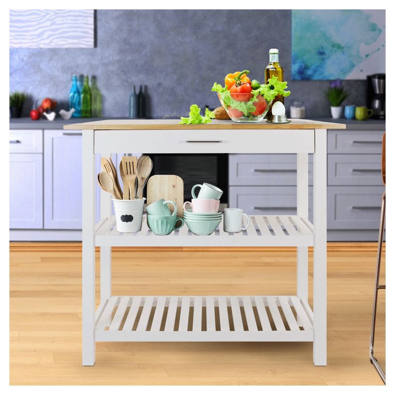 Kitchen Island with Two Shelves - Flora Home, 6 of 10