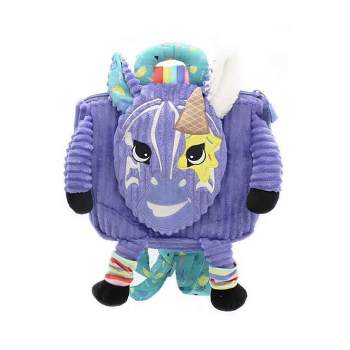 TriAction Toys Les Delingos Corduroy Backpack Plush | Kiprokos the Zebra