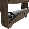 Shoe Rack 46" H, One Open Storage Shelf, Two Internal Storage Drawers, Two Doors, Dark Brown - 4 of 4