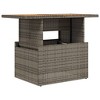 vidaXL Garden Table Grey PE rattan, powder-coated steel, solid acacia wood - 2 of 4