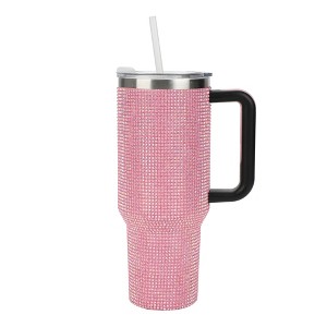 Pink Rhinestone 40 Oz. Stainless Steel Tumbler - 1 of 4