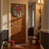 24 Inch Pre - Lit Outdoor Wreath Front Door Decoration 55 White Lights Bulbs Wall Wreath Outside Winter Holiday - 4 of 4