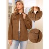 INSPIRE CHIC Women's Faux Suede Turn-Down Collar Long Sleeve Casual Button Down Shirt Jacket - 2 of 4