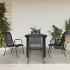 vidaXL Garden Dining Set Black and Dark Grey - 31.5" Table Length 4 Items - 2 of 4