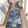 Modern Floral Runner Rug 2x6 Indoor Patchwork Printed Hallway Rug Non Slip Kitchen Rug Washable Living Room Carpet Runner Accent Throw Rugs - 2 of 4