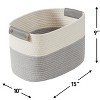Ornavo Home 3 Pack Cotton Rope Shelf Storage Basket with Faux Leather Handles - 2 of 4