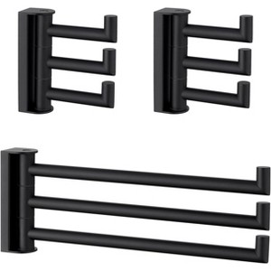 Mixxidea 3-Arm Swivel Towel Hook 2 PCS Bundle with Triple Folding Hand Towel Rack - 1 of 3