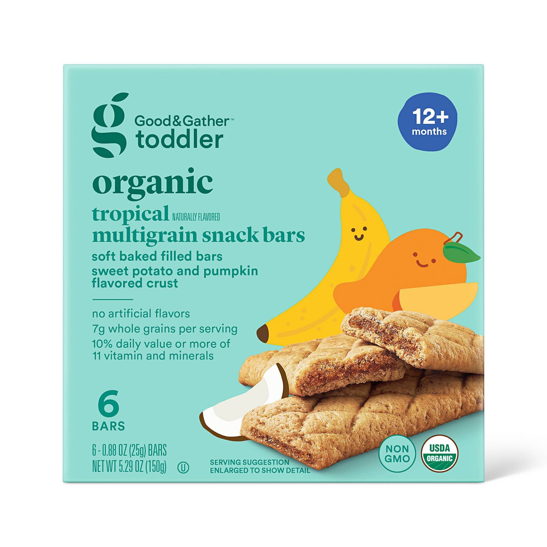 Organic Tropical Multigrain Snack Bars - 5.29oz - Good & Gather™: Toddler, Ready to Eat, Box, 6 Pack
