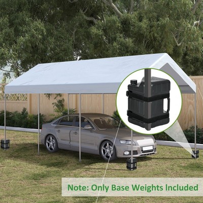 Black HDPE Water or Sand Filled Canopy Weights Set of 4
