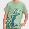 Boys' Short Sleeve Dino Eating Shark Graphic T-Shirt - Cat & Jack™ Olive Green - 2 of 4