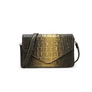 MKF Collection Sophisticated Vanta Croc-Embossed Saddle Crossbody  Bag by Mia K - 1 of 4