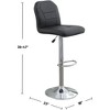 SKRAN Contemporary Padded Seat Counter Height Barstool, Set of 2 Adjustable Bar Stool Chair Chrome Base, Home Bar Furniture - 3 of 4