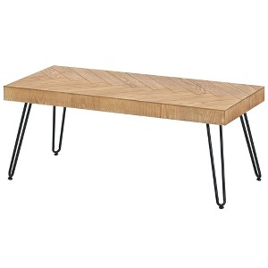 NicBex Rectangular Modern Coffee Table Center Dining Table with Metal Hairpin Legs for Living Room - 1 of 4