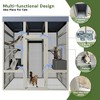 Akoasm 62.6 in. W Outdoor Wooden Cat House with Waterproof Roof & 2 Napping Boxes-Gray - 3 of 4