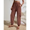 Coolmee Womens Cargo Pants with Pocket Workout Athletic Joggers Drawstring Casual Travel Outdoor Camping Hiking Pants - 2 of 4