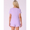 INSPIRE CHIC Women's Waffle Knit V-neck Short Sleeve Top with Shorts Tracksuit Lounge Set with Pockets - 4 of 4