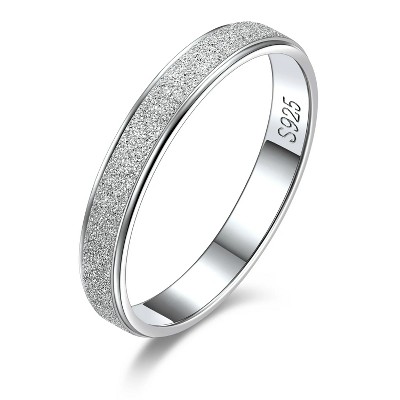 Simple Plain Stardust 925 Sterling Silver Ring, 3mm Ring