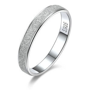 Simple Plain Stardust 925 Sterling Silver Ring, 3mm Ring - 1 of 4