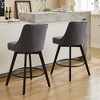 COZONY 26" Counter Height Bar Stools Set of 2, Modern Swivel Bar Stools with Back, Upholstered Seat & Wood Legs for Kitchen Island & Home Bar - 3 of 4