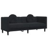 vidaXL Black Velvet Sofa Set with Pillows-2 Piece Living Room Settee Couch - 4 of 4